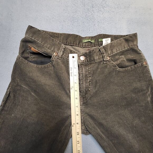 Eddie Bauer Pants Womens 10P Brown Boot Cut Corduroy Stretch Distressed - Picture 7 of 10